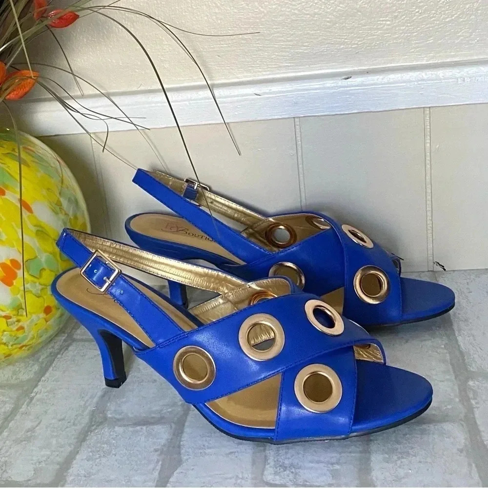 EY | Great Grommets Stylish Strappy Sandal with on-trend metallic grommet trim